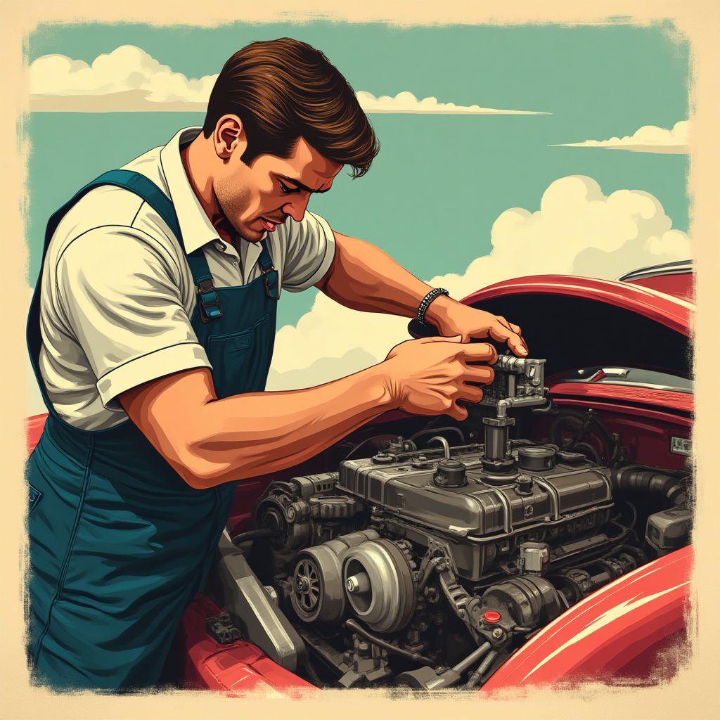 Mécanicien au travail